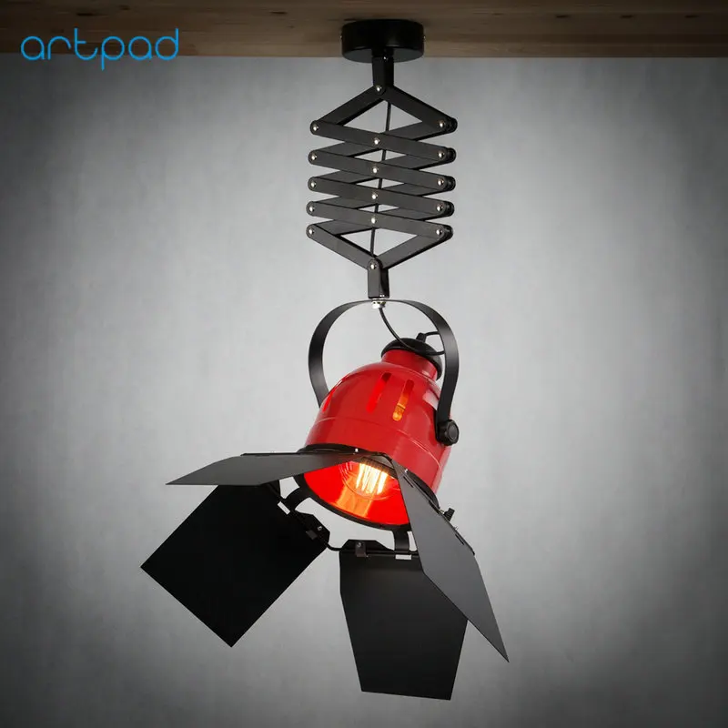 

Artpad 24W Industrial LOFT Retro Vintage Ceiling Lamp E27 AC220V Red Iron Sconces Adjustable Lights for Clothes Shop Bar Hotel