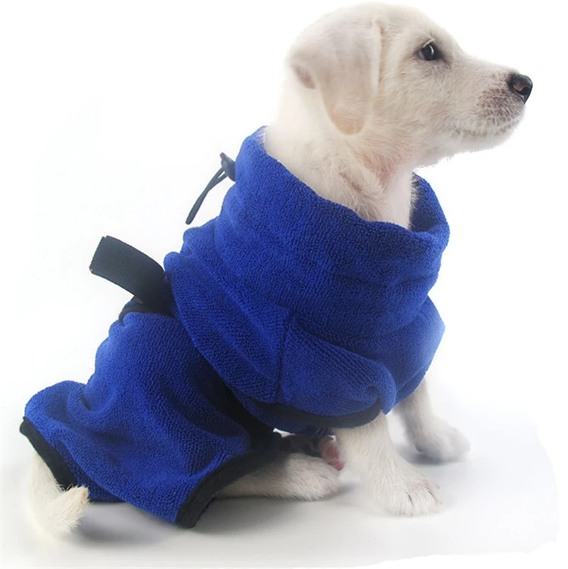 Регулируемый банный халат для собак, теплая одежда для собак, полотенце из супертонких волокон, быстросохнущее банное полотенце для кошек, полотенце для домашних животных, товары для домашних животных