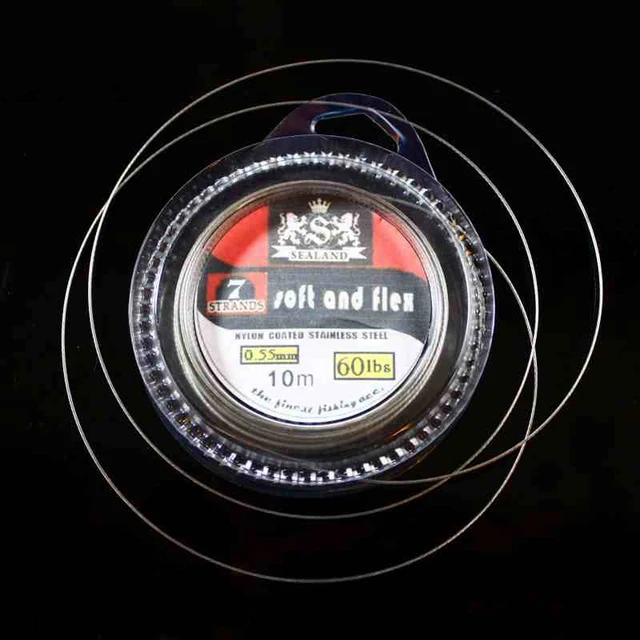 5 Spools Coated Braided Stainless Wire Fishing Leader Trace Fishing