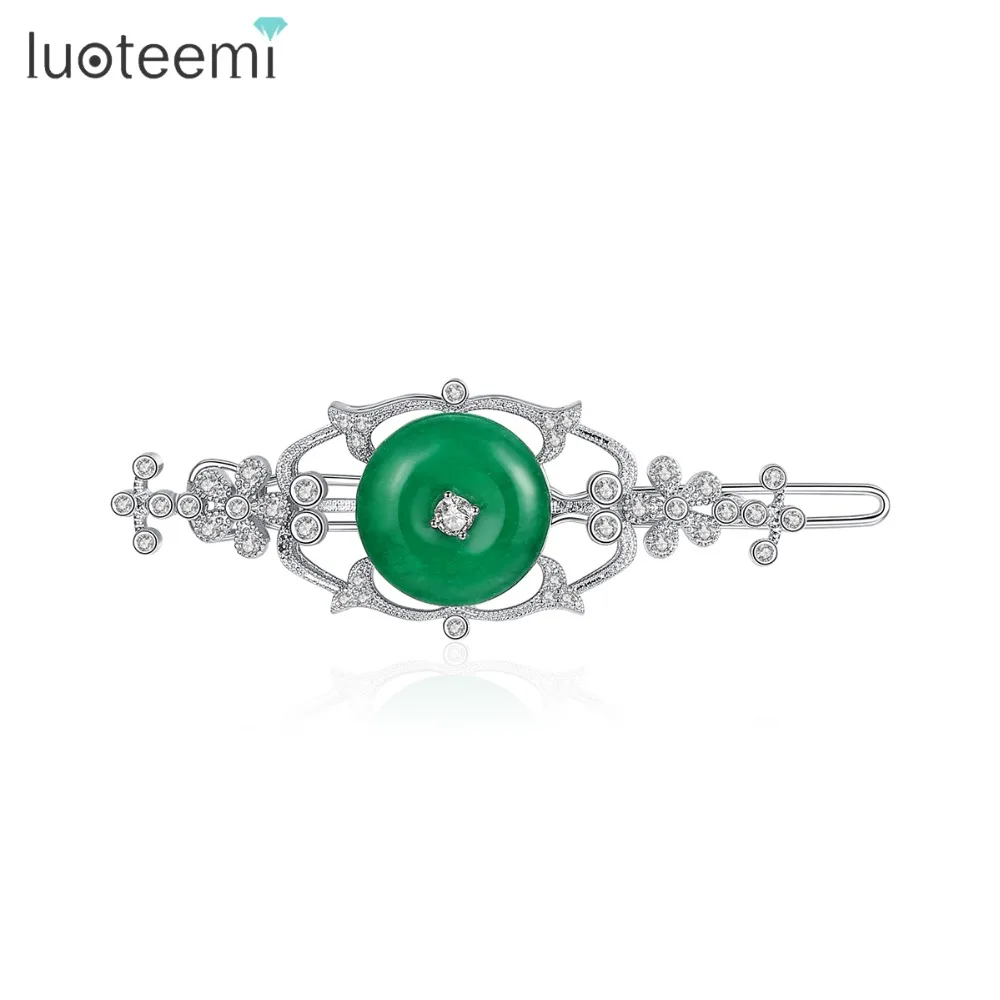 

LUOTEEMI Luxury Style High Quality Cubic Zirconia Fashion Jewelry Bridal Wedding Hair Pins Hair Accessories for Elegant Women