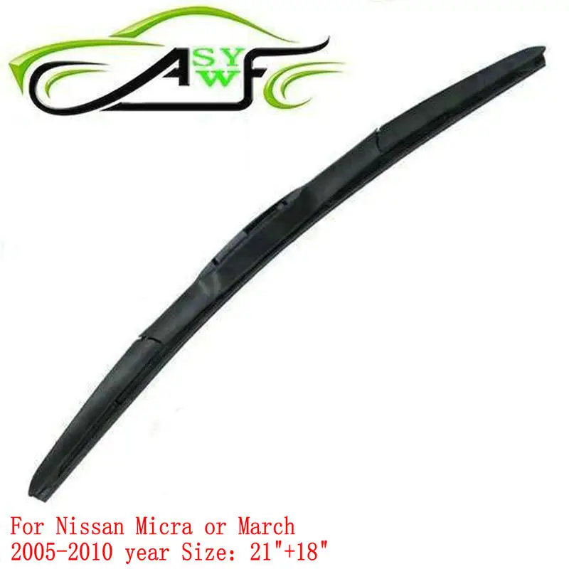 car wiper blade for Nissan Micra or March size 21"+18" Soft Rubber