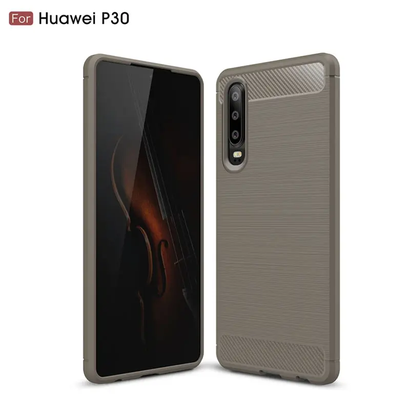 Для huawei P30 Pro Чехол P30 Чехол Мягкий бампер из углеродного волокна ТПУ Силиконовая задняя крышка для huawei P30 Lite чехол для Meizu M6s mbluS6 - Цвет: Серый