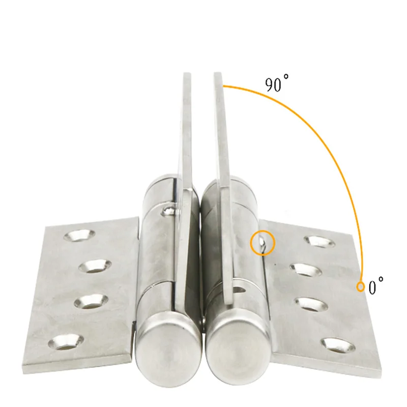 4 Inch Stainless Steel Stealth Door Hinge Spring Automatic Closing Multi Function Closed Door Bi-directional Back Hinge 2pcs