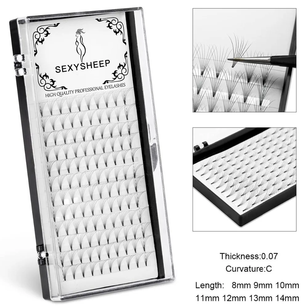 

SEXYSHEEP Grafting Eyelashes 7P 120pcs/box Professional Cluster Eye Lashes Makeup Individual Cluster Eye Lashes Extension