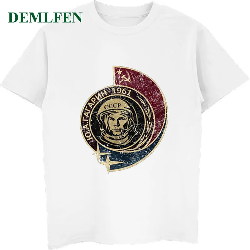 

Hip Hop CCCP Yuri Gagarin 1961 Vintage T Shirt Men's O-neck Cotton Short Sleeve T-shirts Retro T Shirts Cool Tees Tops