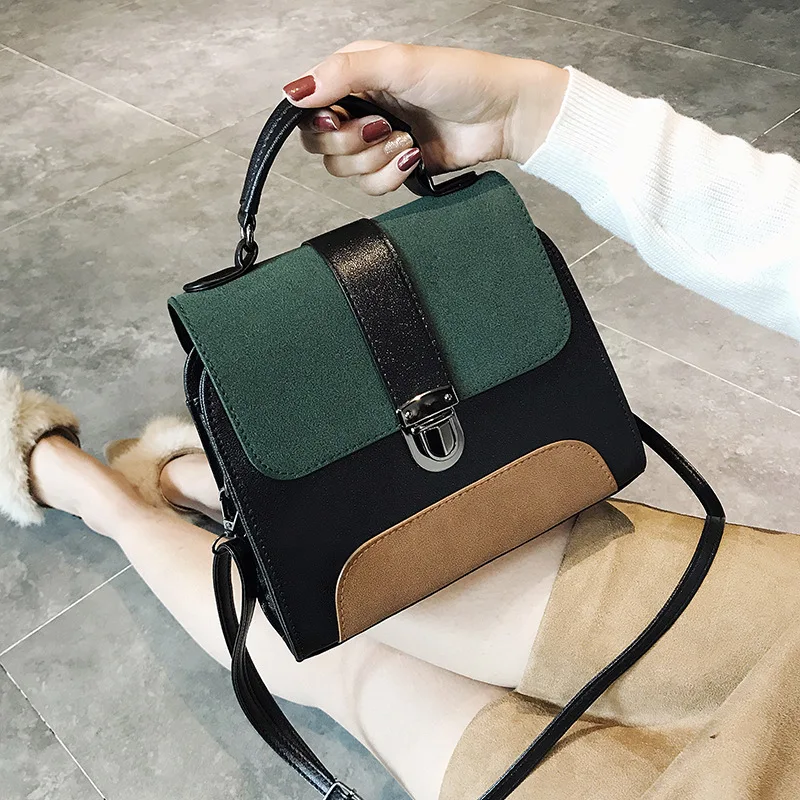 Новая женская маленькая квадратная сумка, весна, Ретро стиль, простая ручная сумка через плечо, Корейская версия, цветная Повседневная сумка