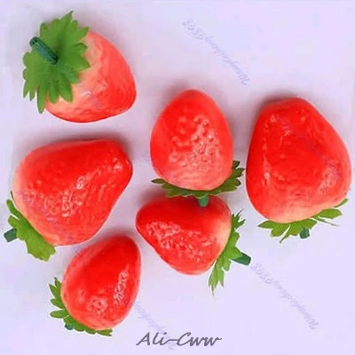 

10pcs Fake Strawberry Artificial Fruit Model House Kitchen Party Decorative New