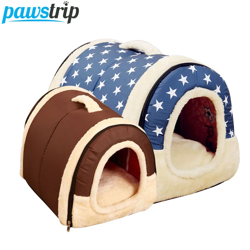 Домик для маленьких собак pawstrip с 7 узорами мягкая теплая кровать кошек зимняя