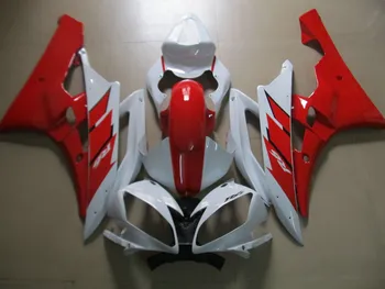

Injection mold Fairing kit for YAMAHA YZFR6 2006 2007 YZF R6 06 07 YZF600 ABS Plastic Red white Fairings set+gifts YG26