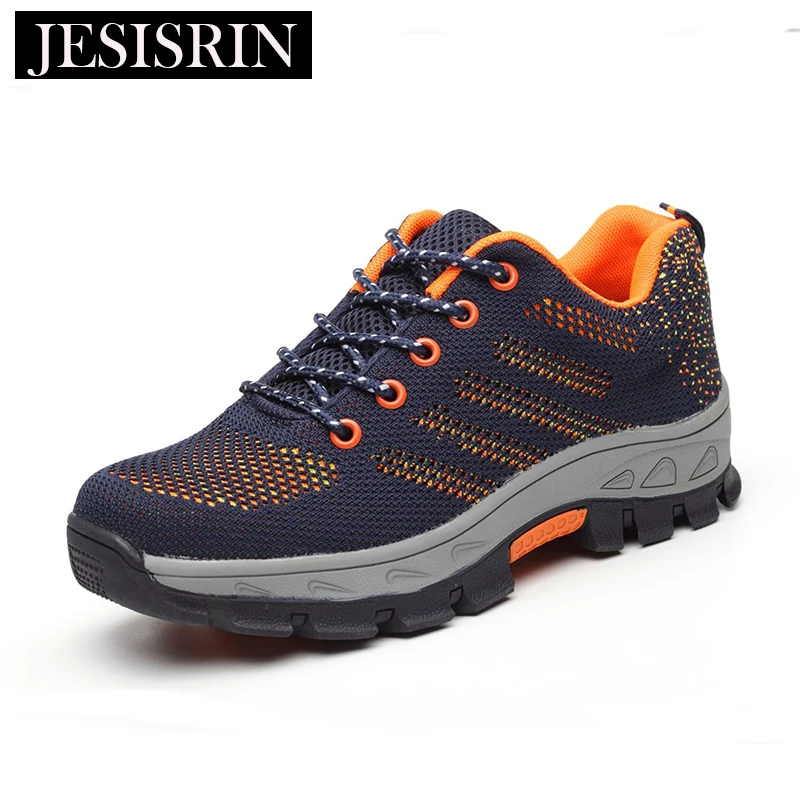 

Labor insurance shoes anti-smashing perforated solid color non-slip breathable comfortable breathable flying woven shoes