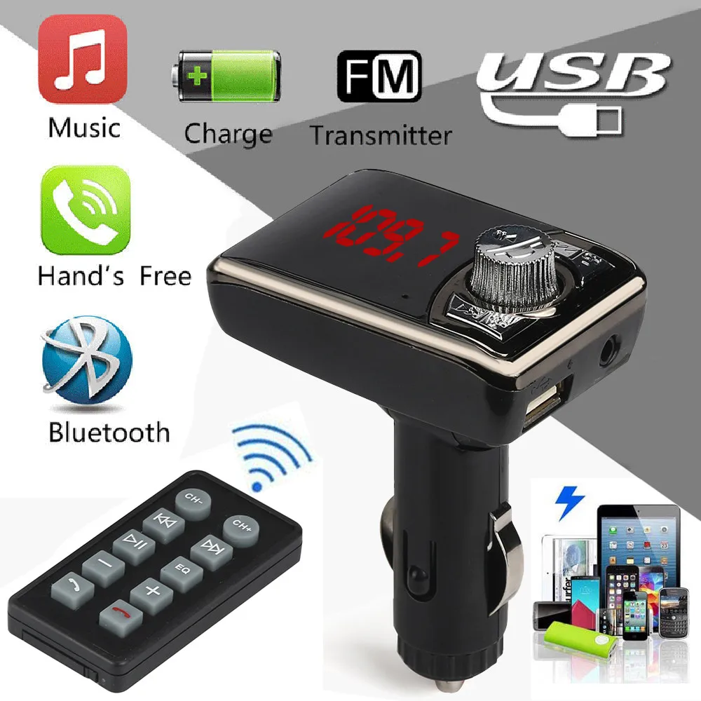

Multifunction Intelligent Bluetooth Car Kit MP3 Player Wireless FM Transmitter Handsfree USB TF SD Remote Adapter Modulator H205