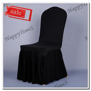 

100pcs/lot Good Black Polyester Spandex Tufted Chair Cover For Wedding Banquet Decorations