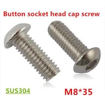 

100pcs ISO7380 M8*35 Hexagon Socket Button Head Screws 304 Stainless steel m8x35 Mushroom Allen head Round Machine screws Bolts