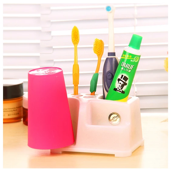 2014 Three-piece Set Sale Toothpaste Banheiro Cabideiro (white) Color High-capacity Toothbrush Holder for A Family of 3 Box | Дом и сад