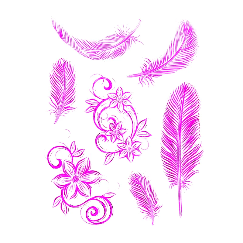 

Feather Flower Rubber Clear Stamps Scrapbooking for DIY Silicone Seals Photo Album Embossing Folder Paper Maker Template Crafts
