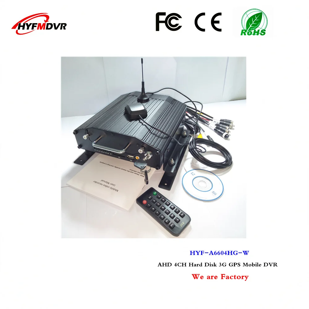  3G GPS mdvr ubicación remota videograbadora de vigilancia 4CH HD HDD DVR móvil compatible con idiom