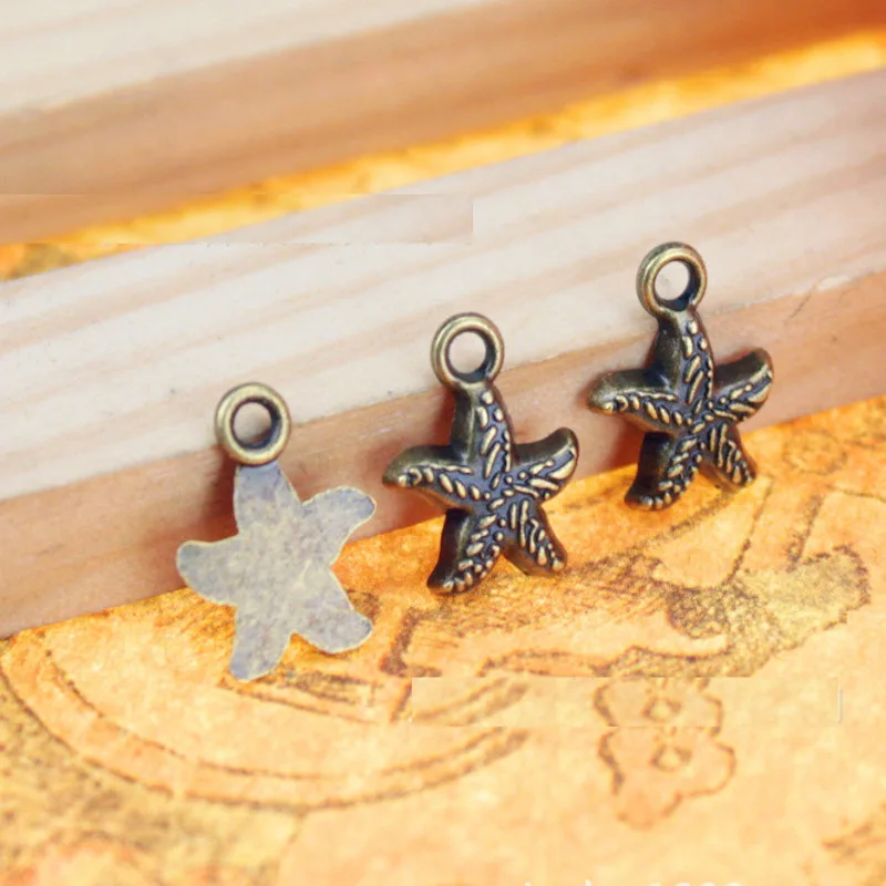 

10 мм подвески из сплава в форме морской звезды Античная бронзовая подвеска Аксессуары для изготовления ювелирных изделий материал diy