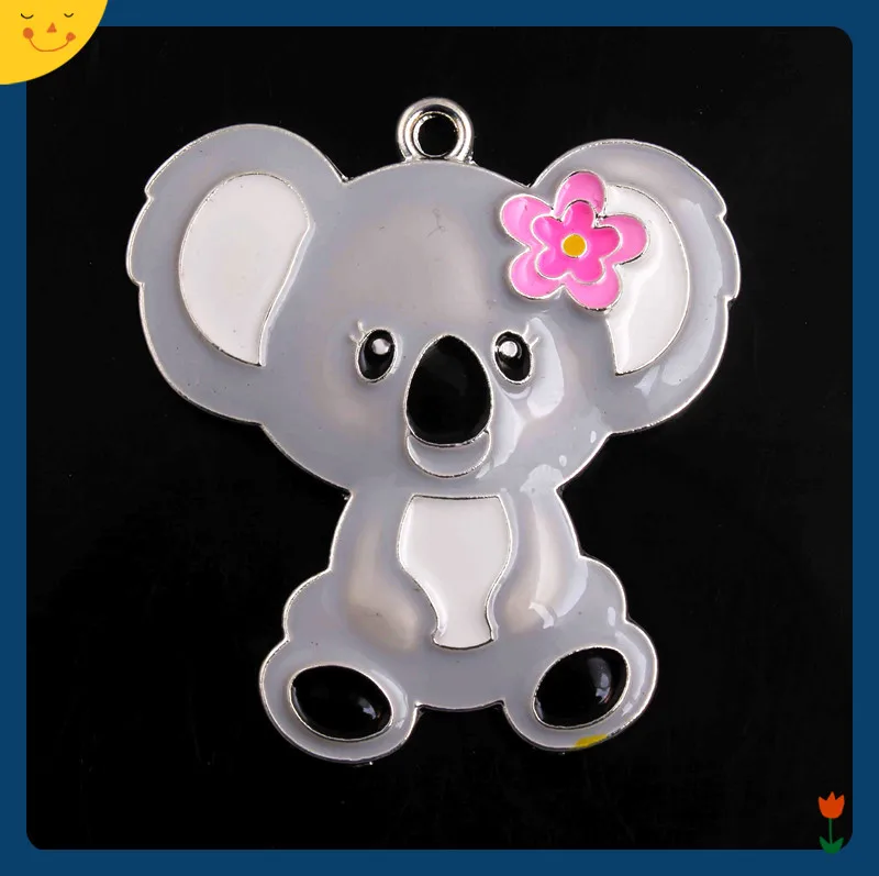 

OYKZA Fashion Jewelry 32*48mm 5pcs Zice Alloy Koala enamel Pendants for Chunky Beads Necklace Making