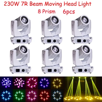 

6pcs Touch Screen 230W 7R Moving Head Light 7r Sharpy Beam DMX512 Controller Moving Head Strobe Light Disco DJ Party Stage Xmas