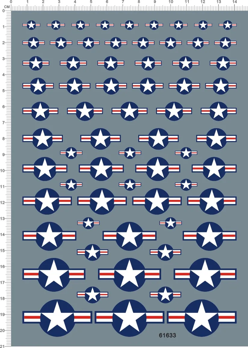 Detail Up All Size Scale US Air Force USAF Star Markings Model Kit