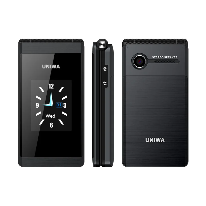 UNIWA X28 X18 флип GSM мобильный телефон 1,77, 2,8 дюймов двойной дисплей Dual SIM телефон для пожилых беспроводной Bluetooth FM мобильный телефон для пожилых людей