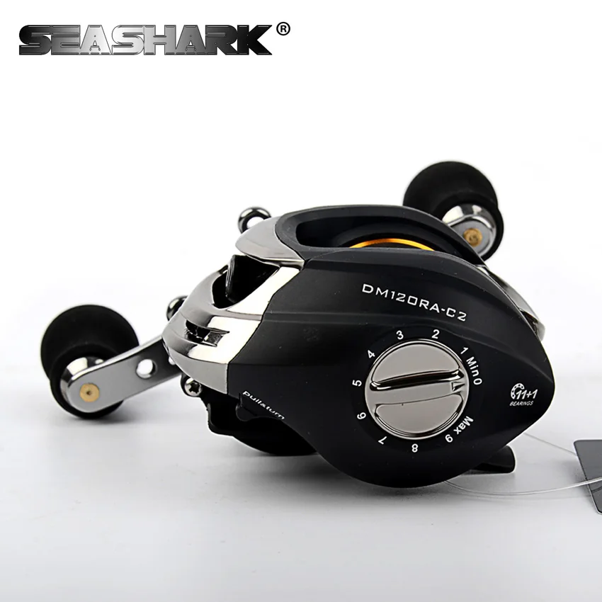 

SEASHARK New DMK 12BB bait casting reel left/right hand 6.3:1 6KG Drag Power carp fishing reels china saltwater free shipping