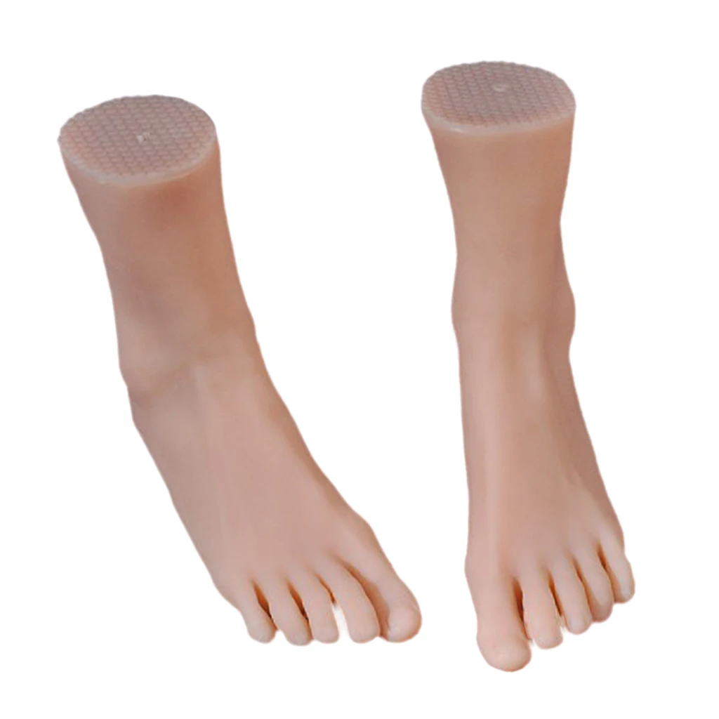 1 pair Lifesize Soft Mannequin Foot Model for Nail Tattoo Practice Jewelry Display - Very Realistic