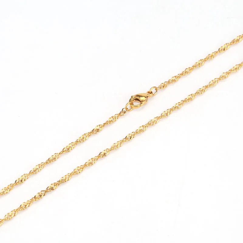 316L ожерелье из нержавеющей стали 2/2. 4/3 мм модные бусы искажения Chian для мужчин и женщин плетеные серебряные ювелирные изделия рождественские подарки 32 дюйма - Окраска металла: 2.4 gold