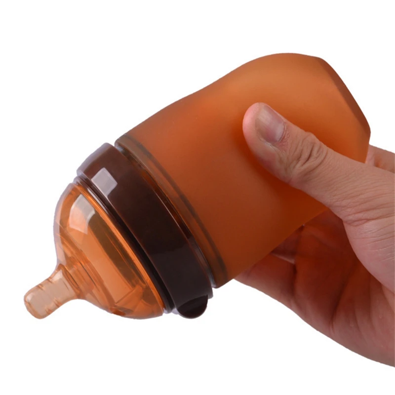 Baby Bottle Nano Silver Silicone Wide Caliber With Handle Straw Baby Feeding Bottle Maternal And Child Supplies Food Feeder Tool