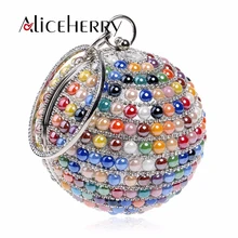 Для женщин вечерняя сумочка; BS010 Бриллиант Круглый клатч кошелек сумки выходные туфли на выпускной бал Сумочка для дамы девушки синий Цвет красный, белый