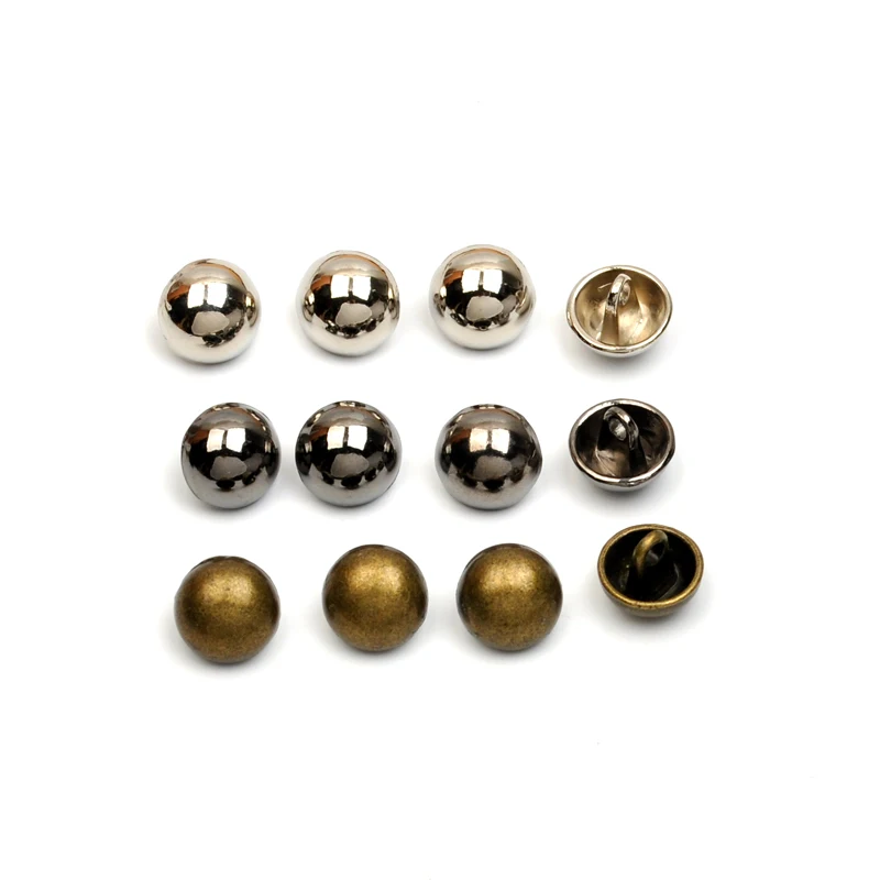 100pcs pack 10mm metal alloy coat sewing buttons dome mashroom shank buttons silver/black/bronze free shipping  SF-027 3