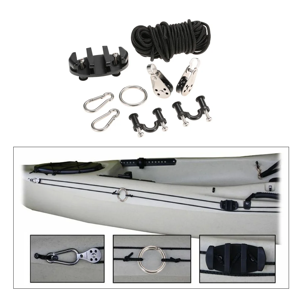 Pad Eye Anchor Trolley Kit Для Каяка DIY каяк Anchor Trolley Cleat Kit Set с гайками из нержавеющей стали винтовые заклепки инструменты для лодки