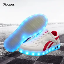 7ipupas красный саржевый свет для корзины кроссовки для мальчиков и девочек led schoenen Повседневные детские homme светящиеся кроссовки унисекс Chaussures