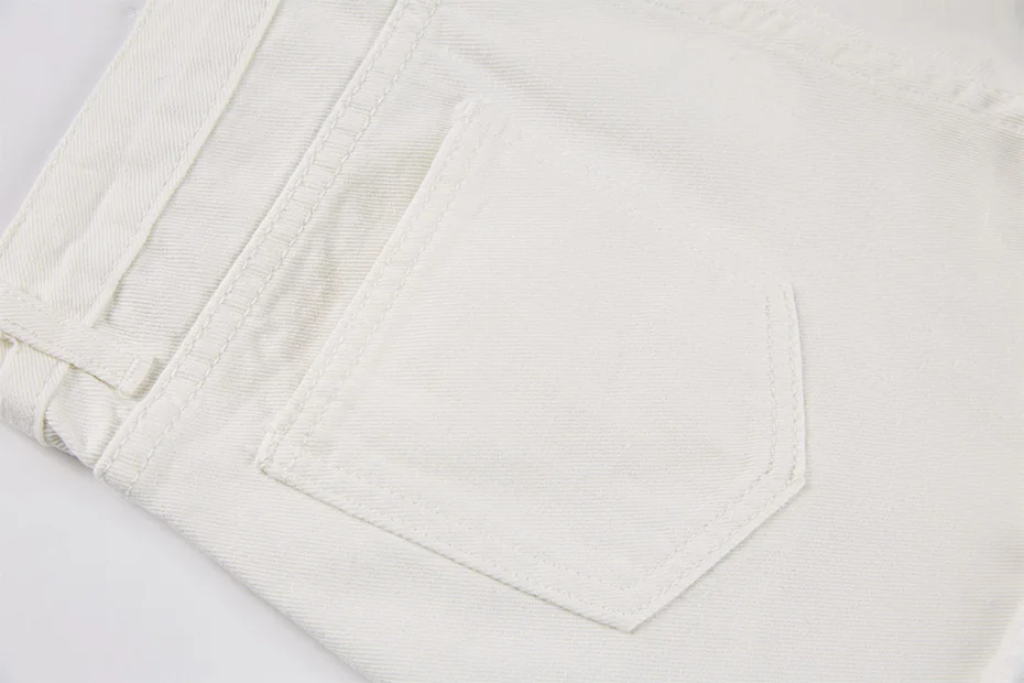 Белые джинсовые шорты для женщин Весна и осень 2019 новая Корейская версия шерсть край письмо вышивка