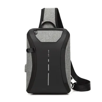 

BAIBU 2018 New Male Chest Bag Fashion Multipurpose USB Shoulder Crossbody Bag Messenger Bags Waterproof Travel Casual Chest Pack