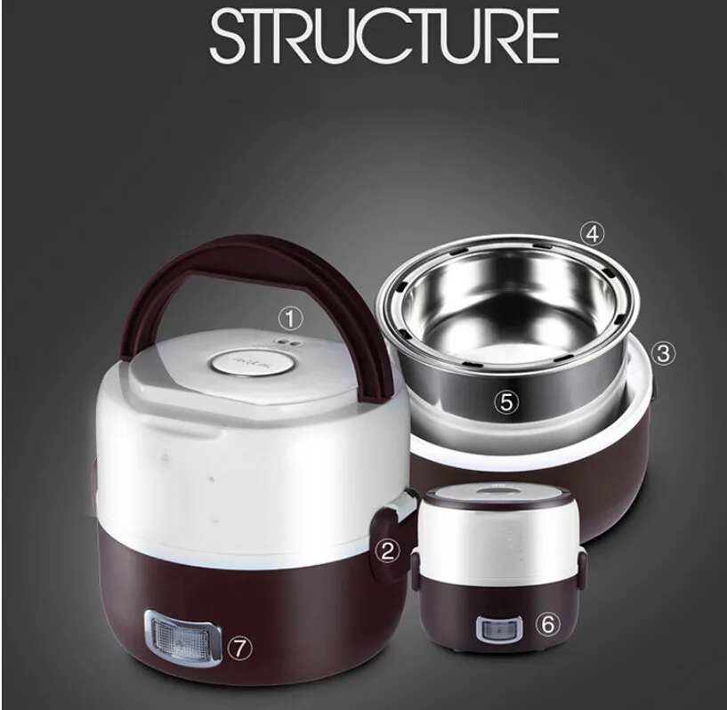 Electric Portable Lunch Box Mini Rice Cooker for Single two Person