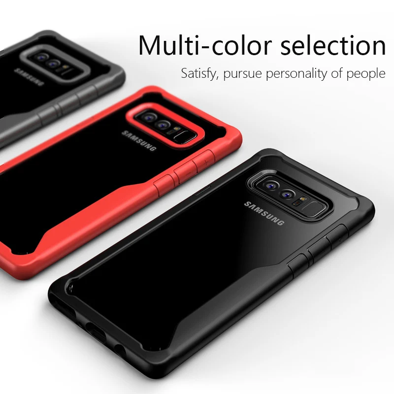 

For Samsung Galaxy Note 8 Case Soft Silicone+Transparent PC Armor Back cover Case for Samsung Note 8 Note8 Cover Phone Shell