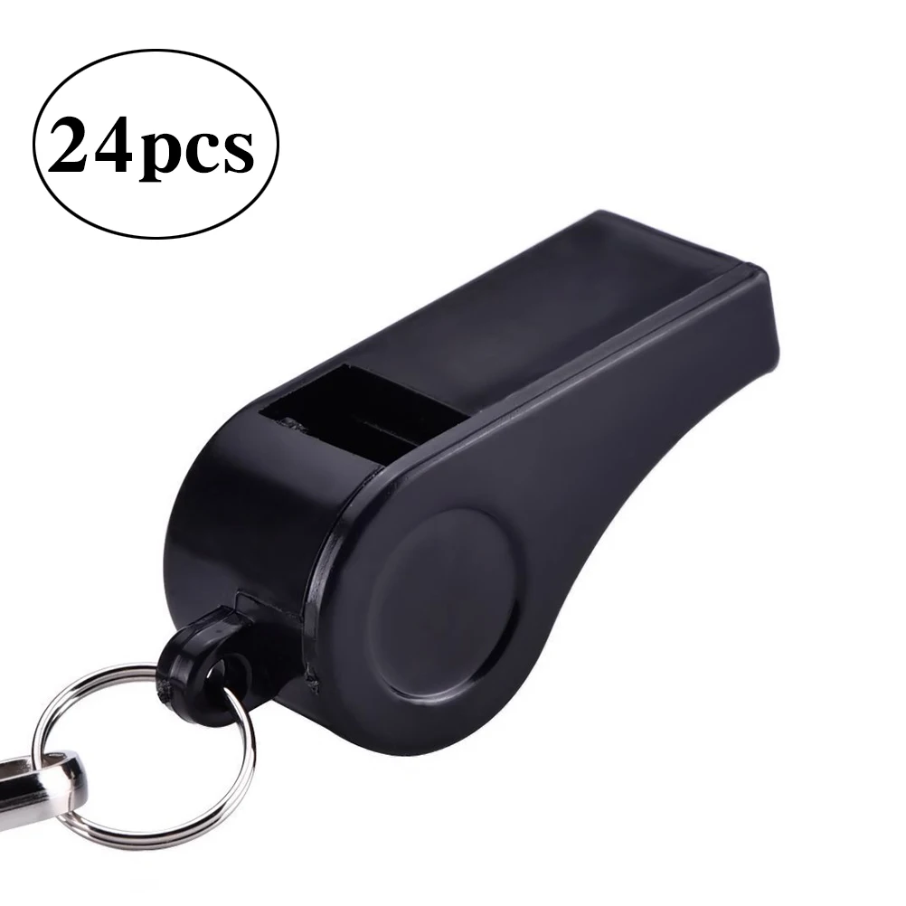 24pcs Plastic Loud Whistles for Emergency Referee Coaches Training