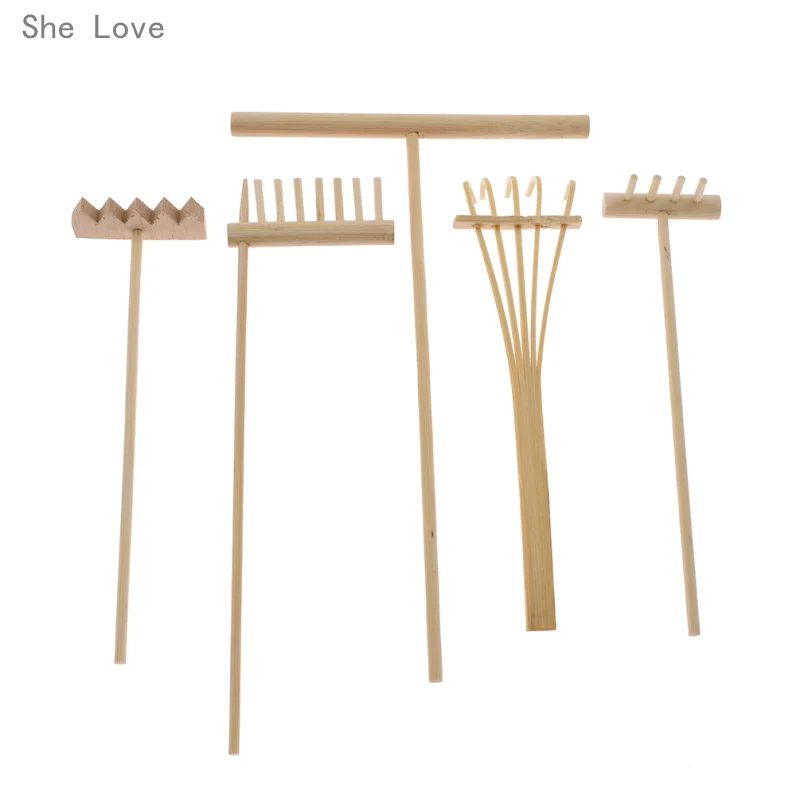 She Love 5 шт. бамбуковые дзен садовые грабли медитация инструменты домашний декор Релаксация ручной работы