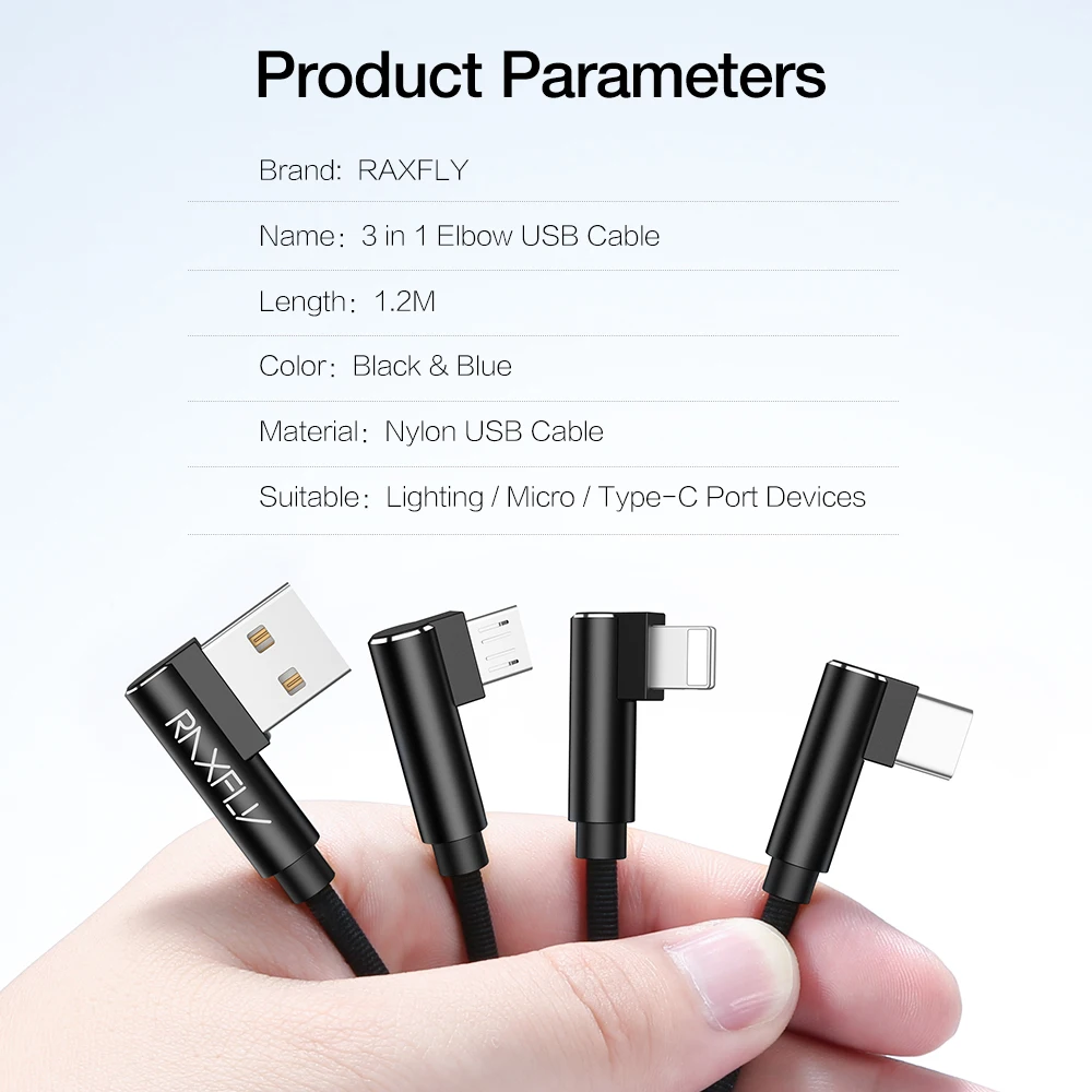 RAXFLY 3 в 1 USB кабель Micro USB 8Pin type-C кабель для Xiaomi Redmi Note 7 освещение USB кабель для iPhone X XS Max USB шнур