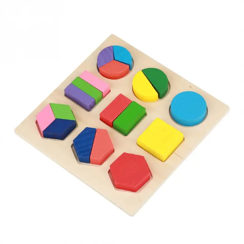 Kids Educational Wooden Puzzle Toy Set Geometric Building ...