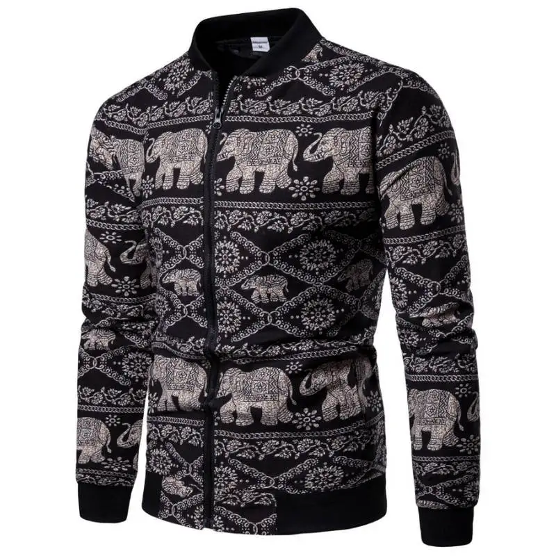 2018 جديد أزياء الرجال سترة زهرة طباعة منفذها سترة الخريف Jaqueta masculino عارضة الذكور الملابس حجم 5XL 6XL