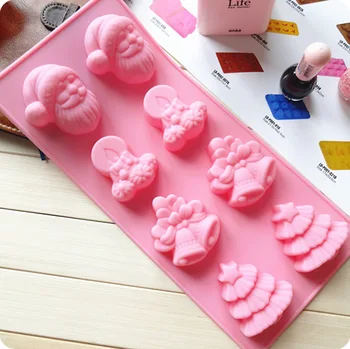 

Silicone cake mold bell Christmas tree hand soap mould B11137