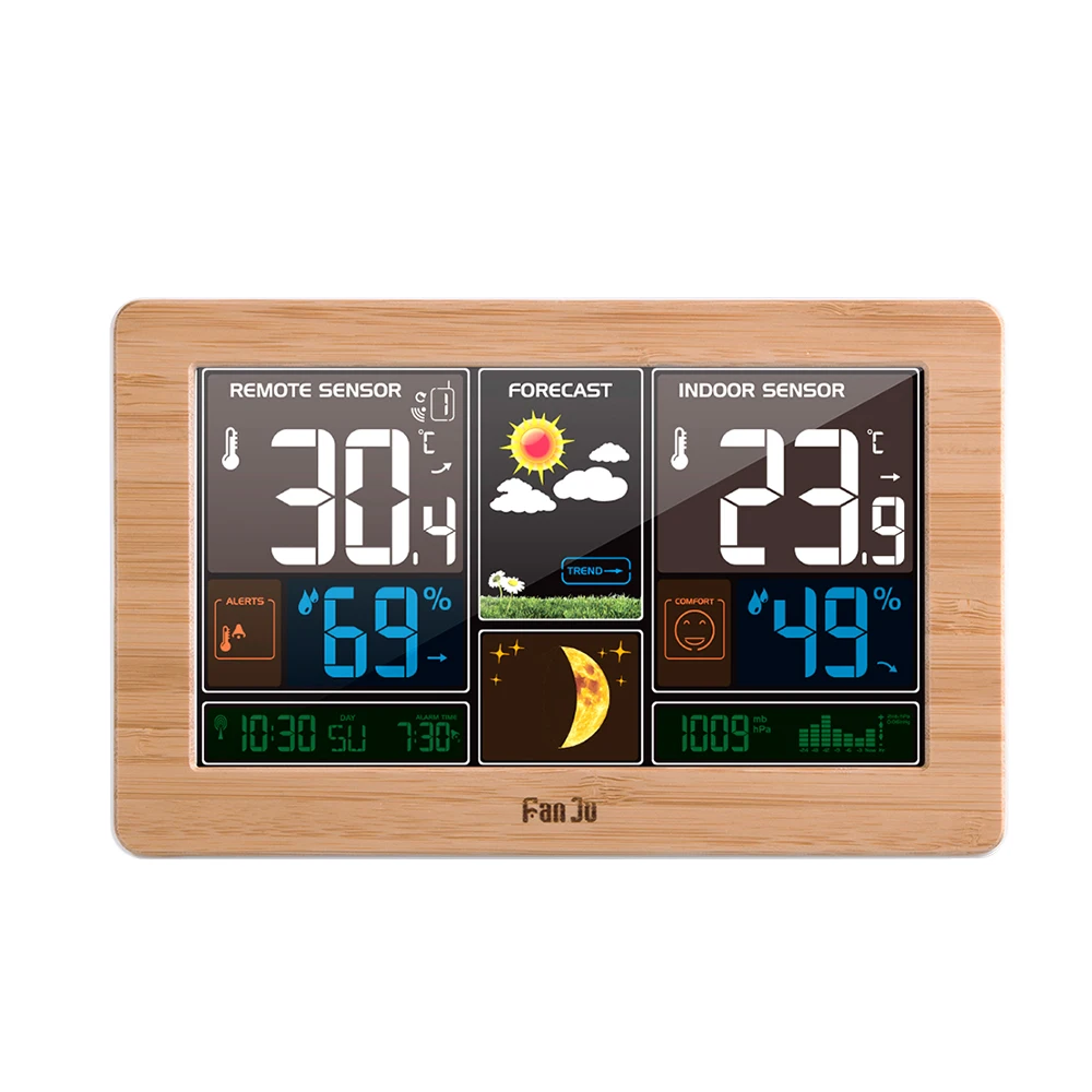 Погода картина будильник Крытый беспроводной Метеостанция Большой экран дисплей Дата Время Температура Влажность для дома