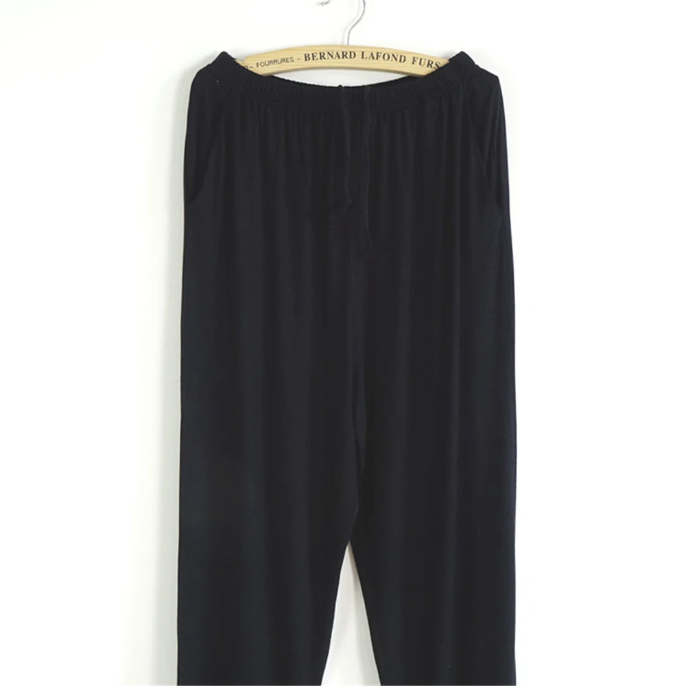 Летняя мужская пижама из модала, нижнее белье, длинные брюки, однотонная Пижама, одежда для сна, свободная повседневная одежда для сна, домашняя одежда 045-957