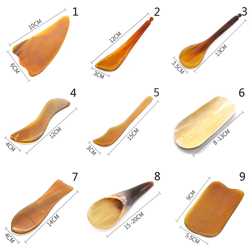 1PC Natural Buffalo Horn Antistress Guasha Massage Tool Acupuncture SPA Therapy Gua Sha Massager Health Care New
