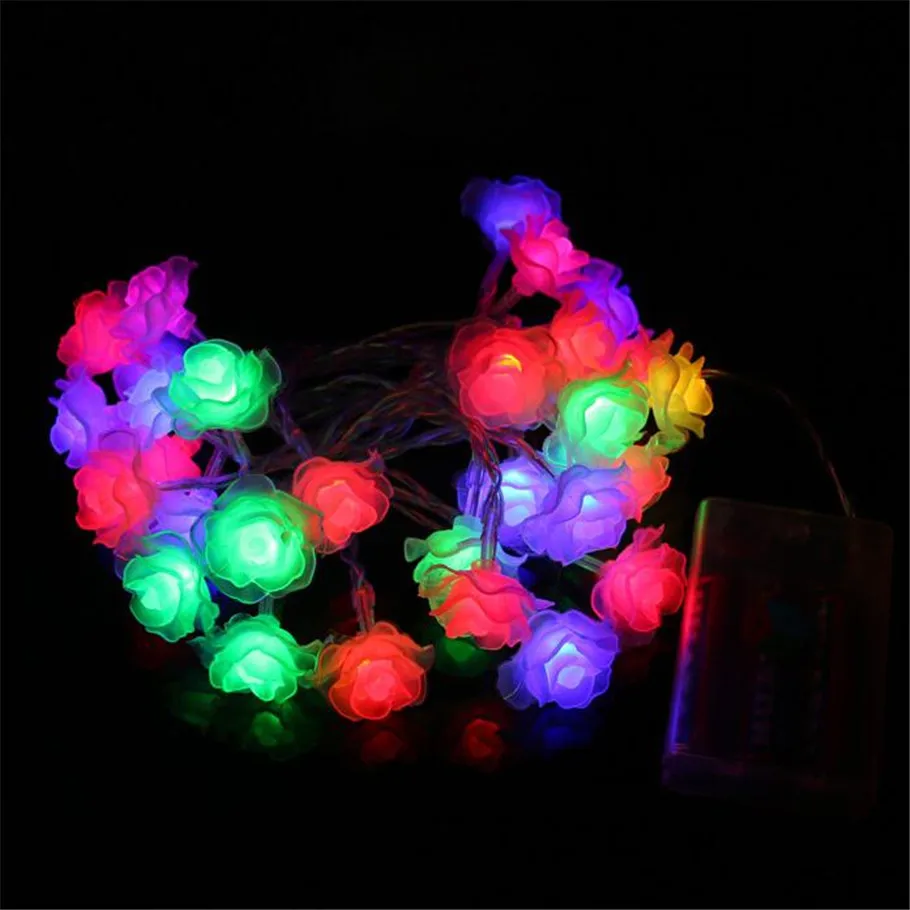 Luces LED flor Hada 50LED rosa flor cadena luces boda jardín fiesta Navidad decoración luces rosa blanca Luces LED flor Hada 50LED rosa flor cadena luces boda jardín fiesta Navidad decoración luces rosa blanca