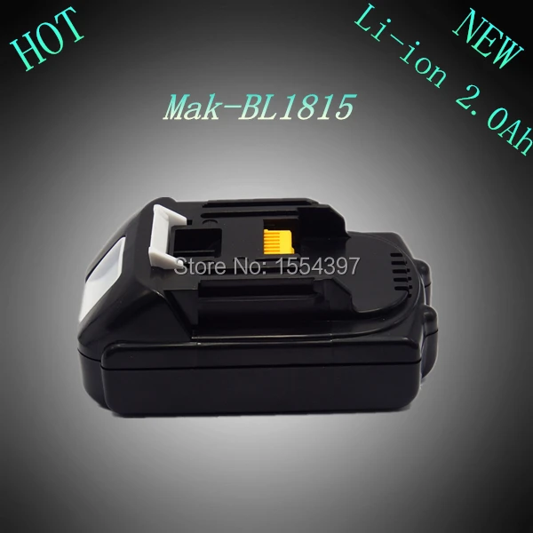

New 18V 2000mAh Rechargeable Lithium Ion Replacement Power Tool Battery for Makita BL1815 LXT400 194230-4 BL1830 18 Volt BL1840