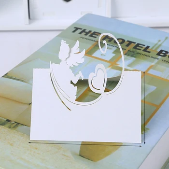 

50pcs Little Angel Invitation Cards Laser Cut Table Decor Name Cards For First Birthday Baby Shower Baptism Primary Communion