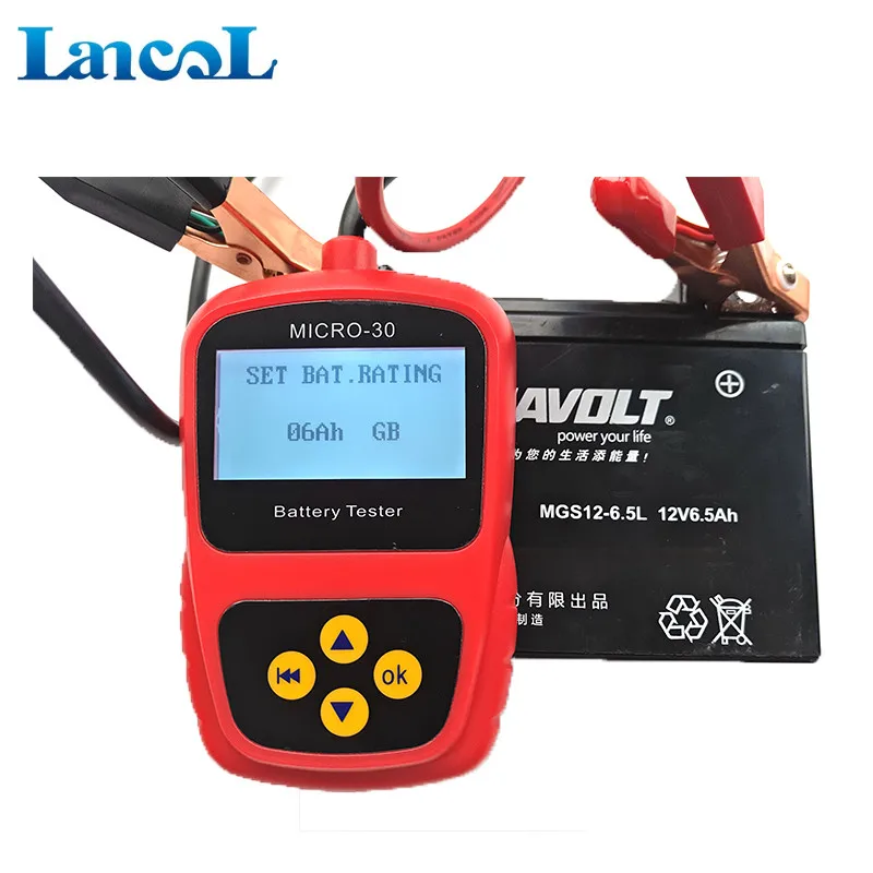 Lancol Accurate Indication Cranking CCA Checker Motorcycle Battery Tester Micro-30Hot Sale 12V Smart Car LED Display Digital